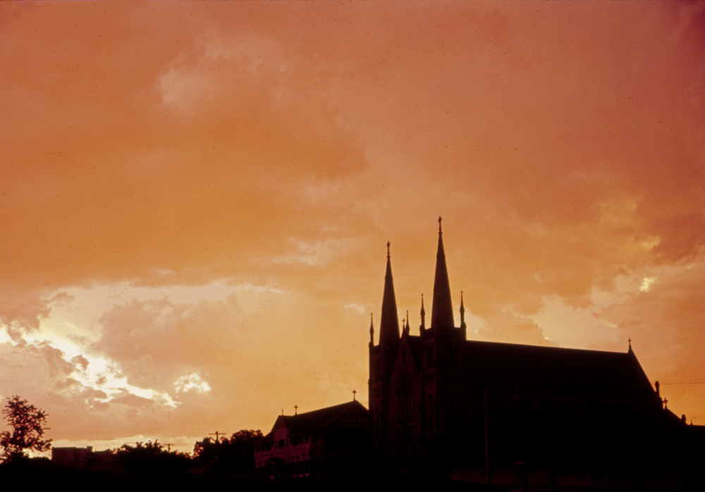 St Mary's in silhouette, Woodend, c.1970