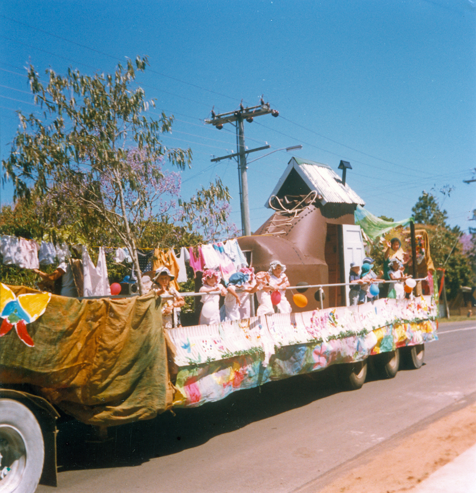 Float at the Jacaranda Festival, Goodna, Ipswich, early 1970s