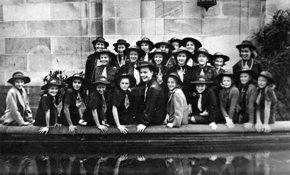 Girl guides from Ipswich during visit by Miss. Cobham, Brisbane, 1947