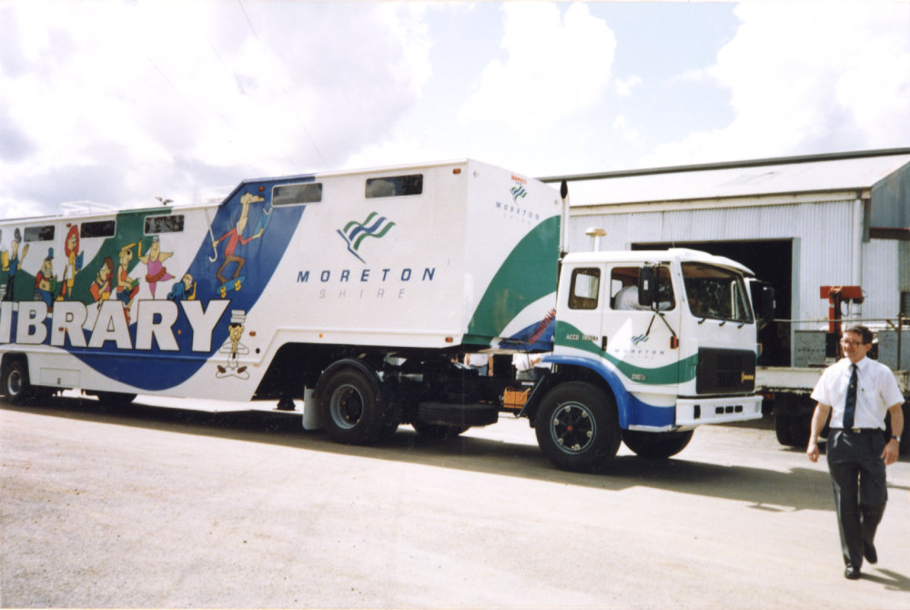 Arrival of the Moreton Shire Mobile Library, 1st April 1992