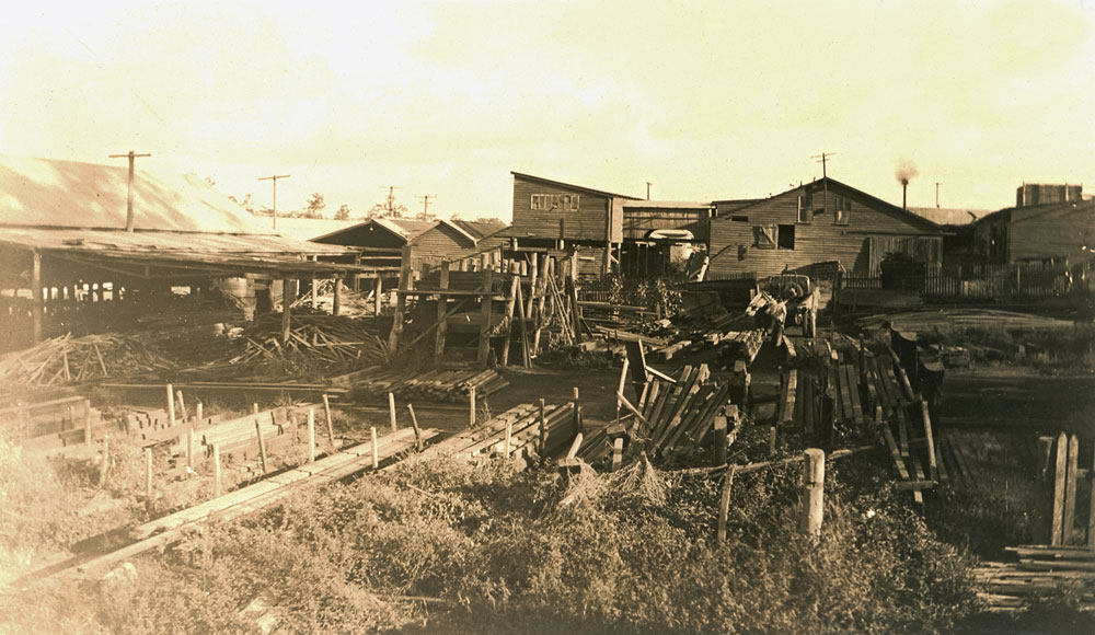 Kruger Sawmill, timber yard, looking south, Byrne Street, Bundamba, Ipswich, early 1930s