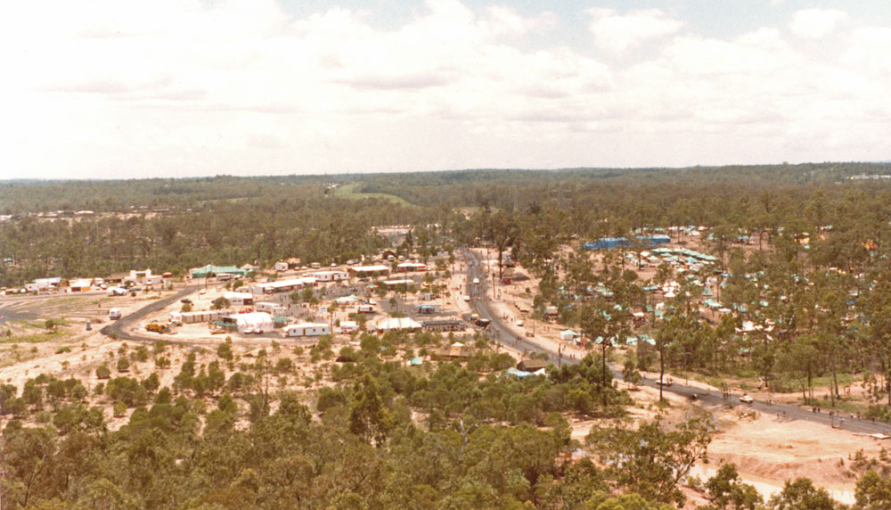 Panoramic view of 13th Australian Scout Jamboree held at Collingwood Park, Ipswich, 1982