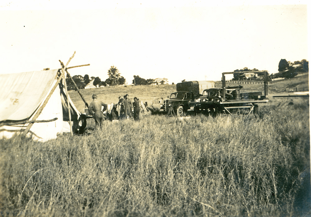 Parts of salvaged Avro Anson aircraft, ready for transport, Gympie, 1941