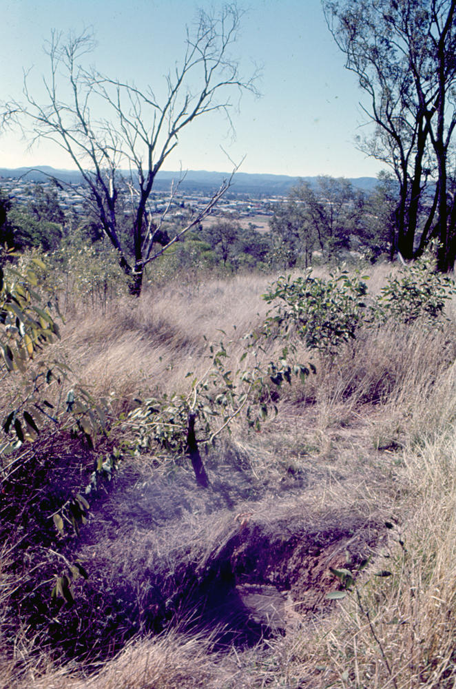 Subsidence at site of Brynhyfryd ruins, Blackstone, Ipswich, c.1971