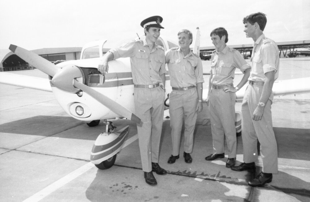 Young men at RAAF Base Amberley, Amberley, Ipswich, Queensland, January 1978