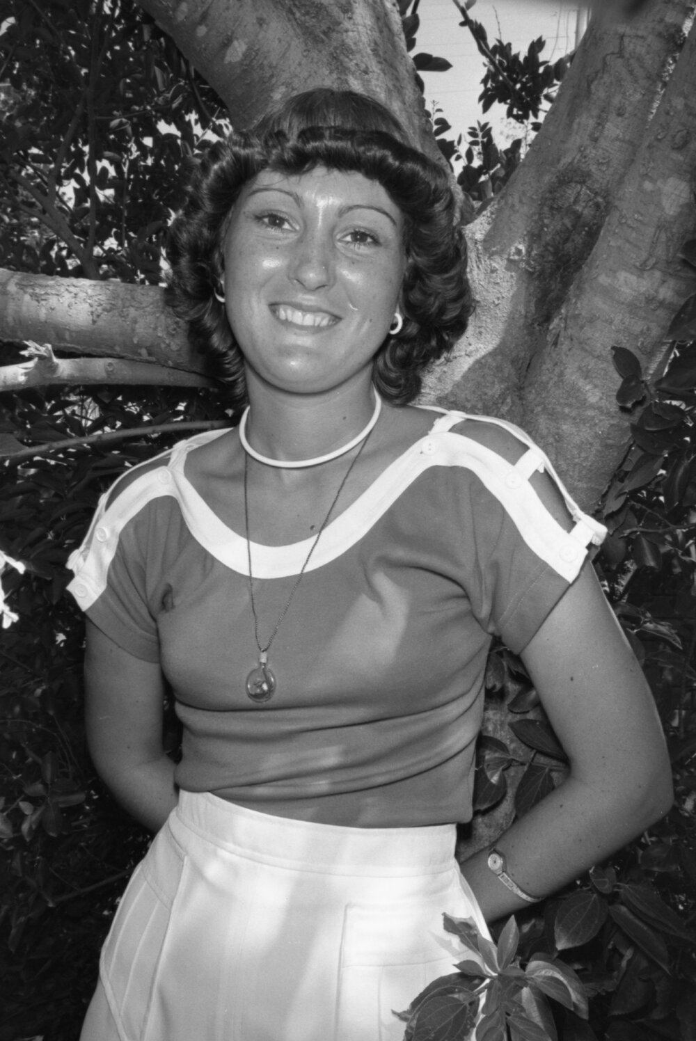 Delma modelling fashion, Ipswich, Queensland, January 1978