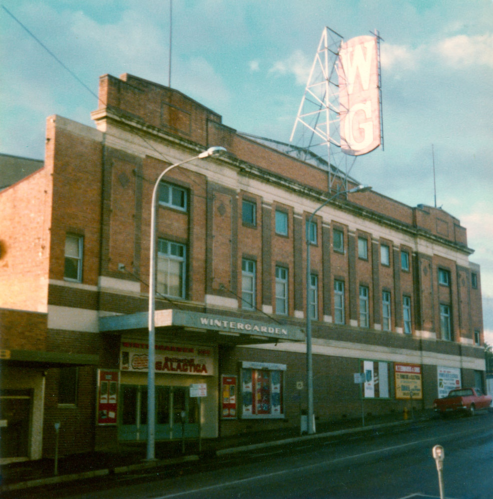 Wintergarden Theatre, advertising Battlestar Galactica, Ipswich, 1979