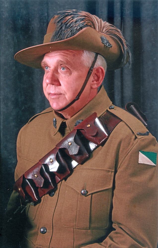 Dennis Smith in 2nd Light Horse (Lockyer Re-enactment Troup) uniform, Ipswich, 2008