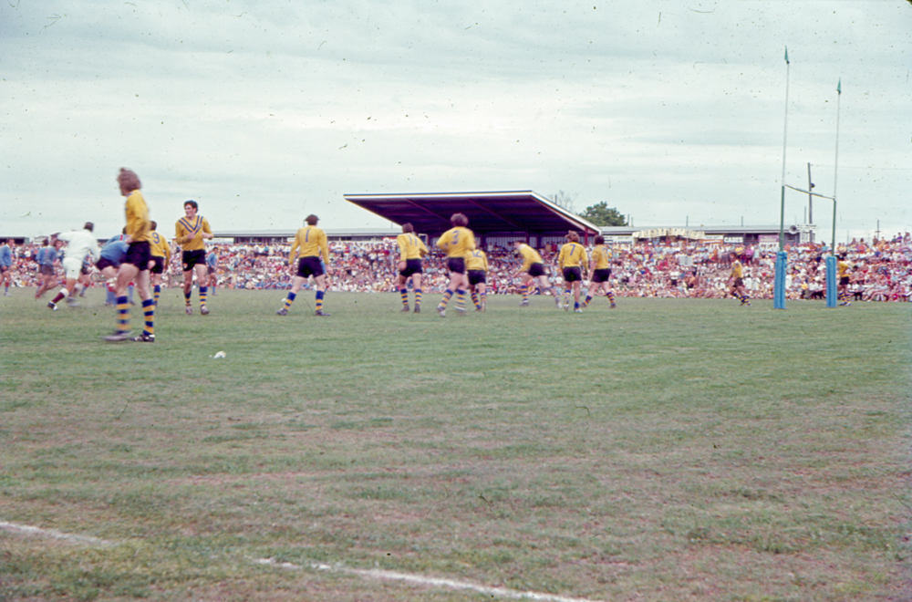 Rugby League game, North Ipswich oval, 1971