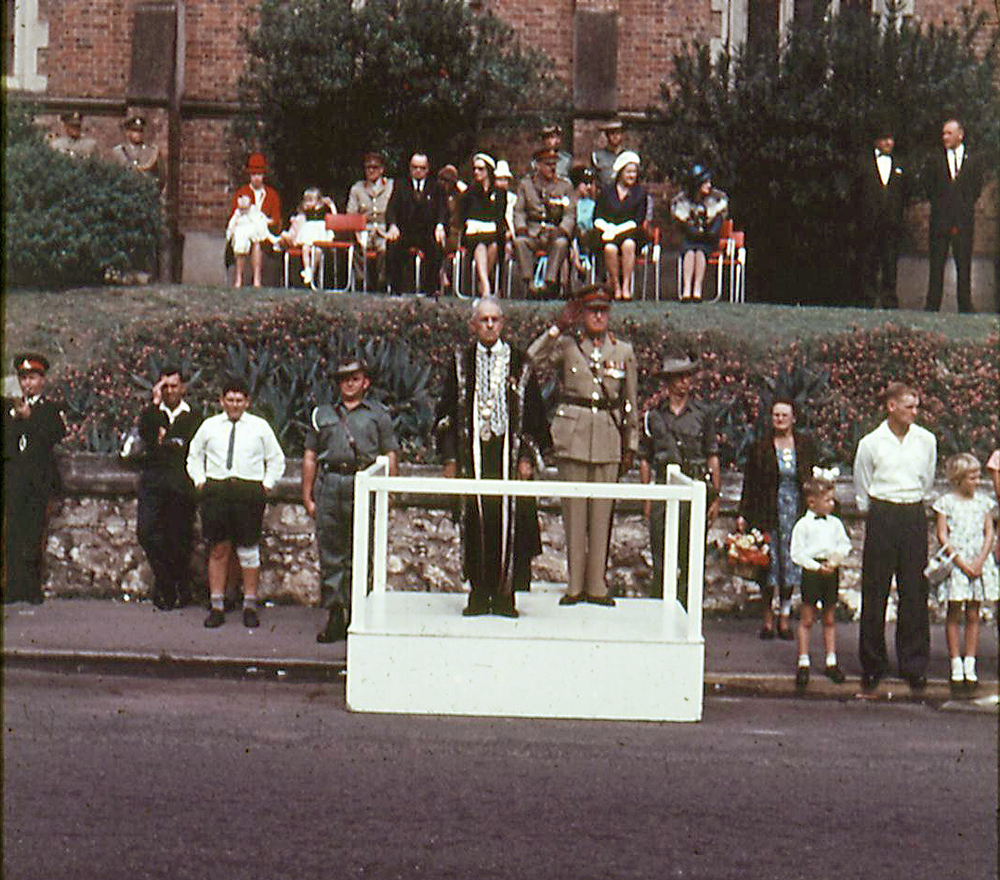 Mayor James T. Finimore, during Freedom of the City parade for 5th Field regiment, Ipswich, 1964