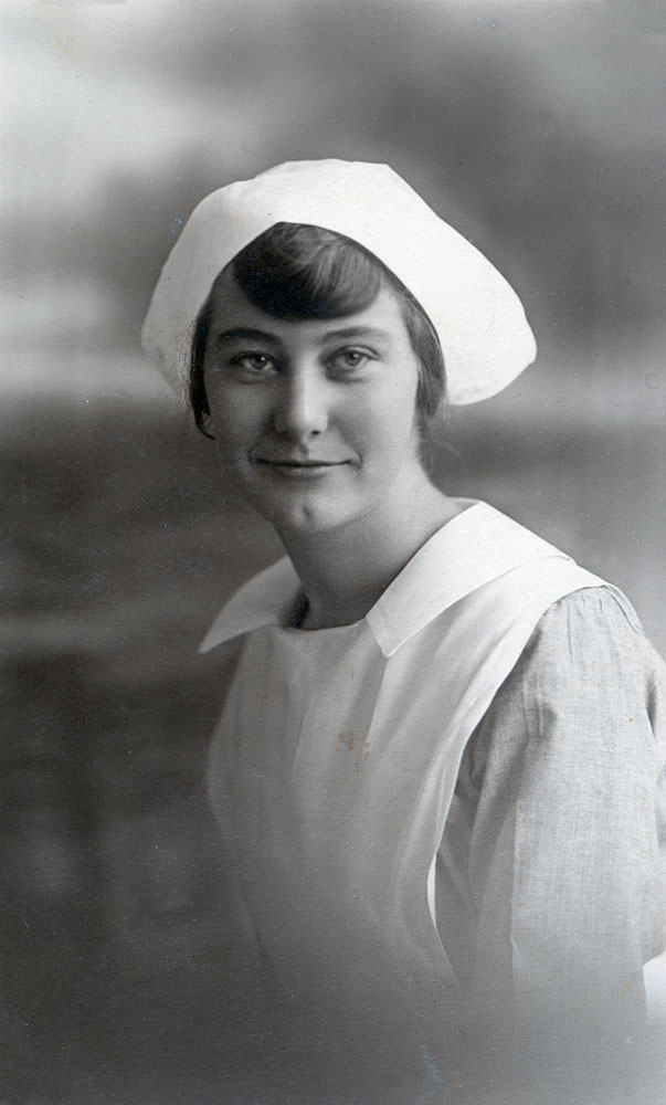 Leonore Millicent Cooper, in nurses uniform,  Ipswich, c.1920