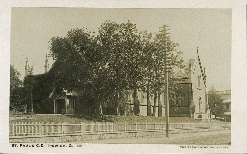 St Paul's Anglican Church, postcard, Ipswich, 1905-1915
