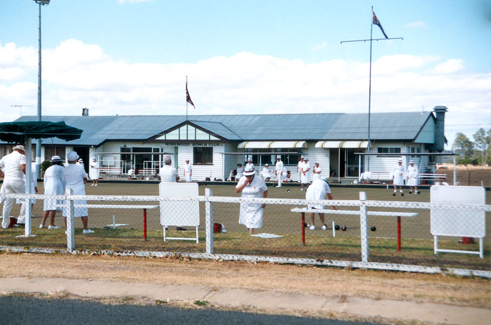 Members of Rosewood Bowls Club, Mill Street, Rosewood, Ipswich, 1989