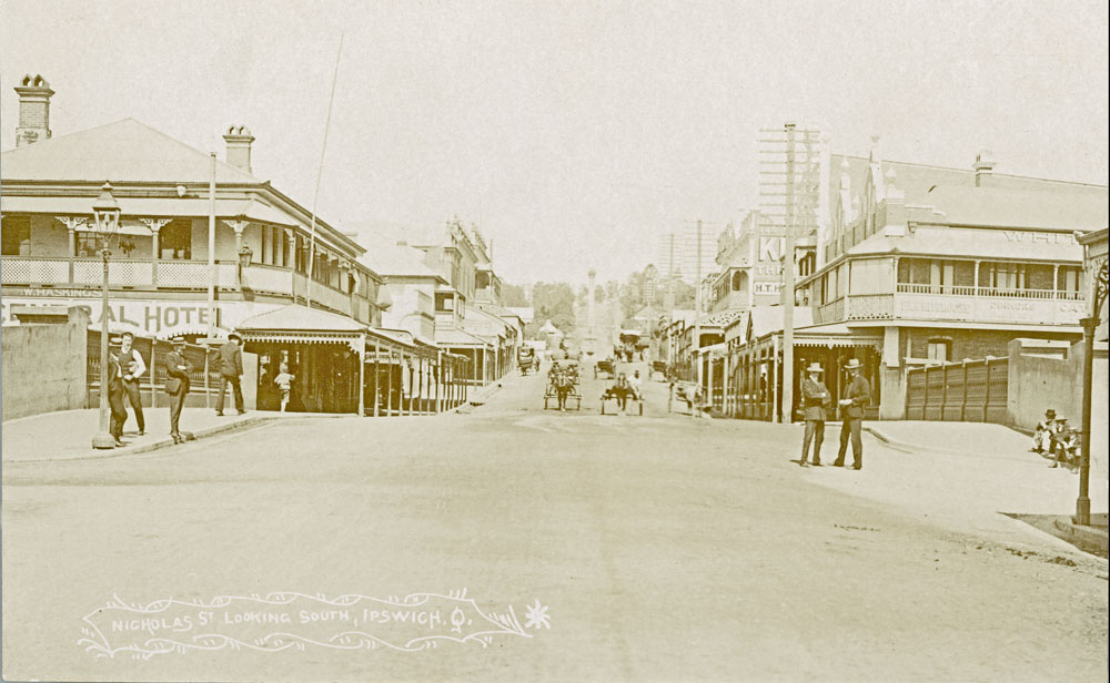 Postcard of Nicholas Street, looking south, Ipswich, early 1900s