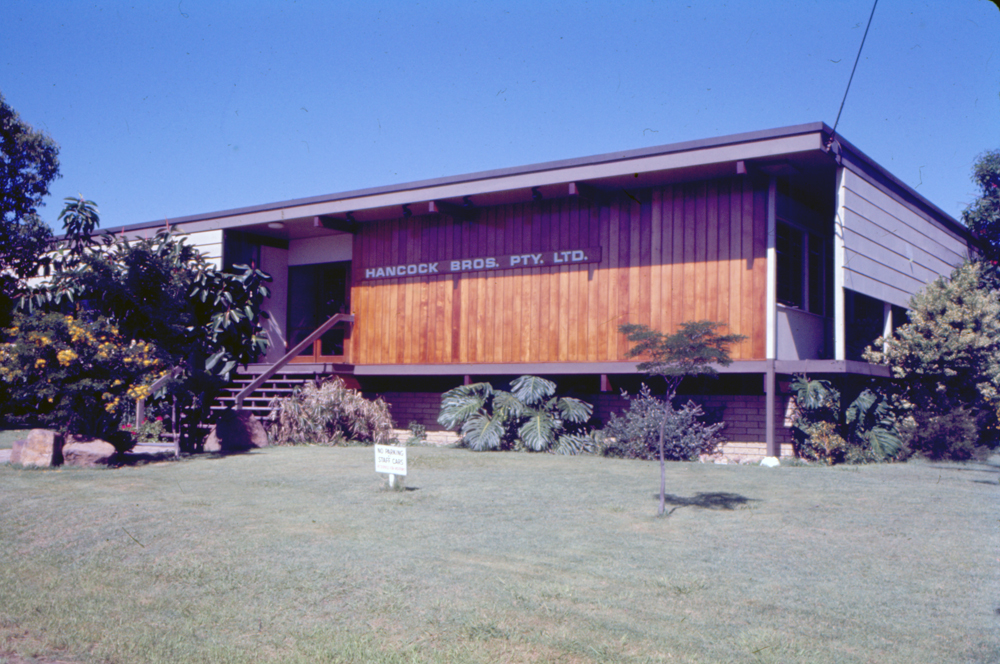 Hancock Brothers Sawmill office, North Ipswich, 1970