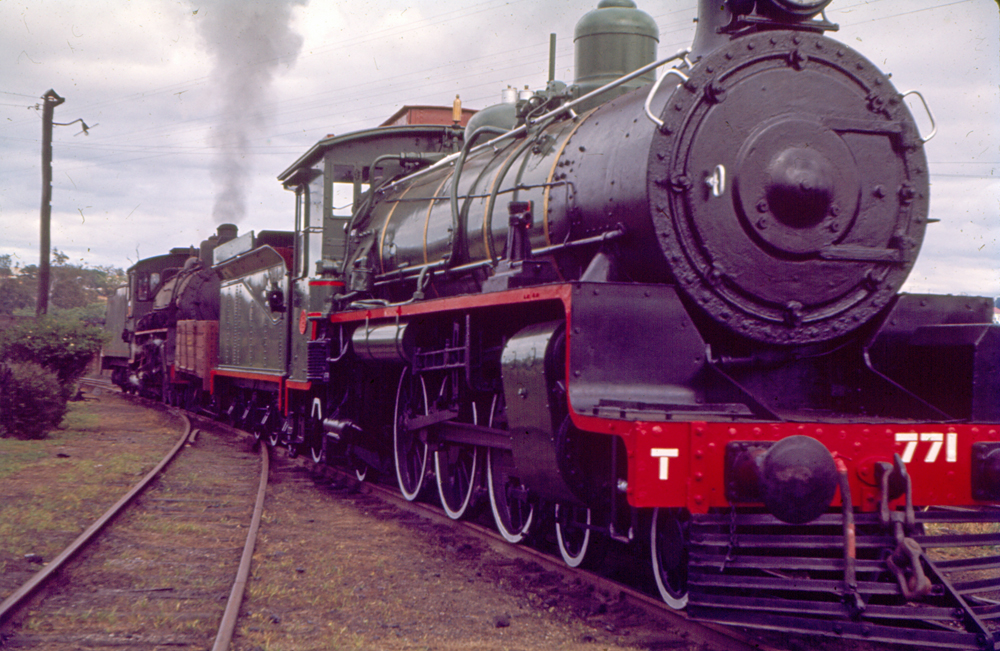 Restored locomotive, Ipswich Railway Workshops, North Ipswich, 1969