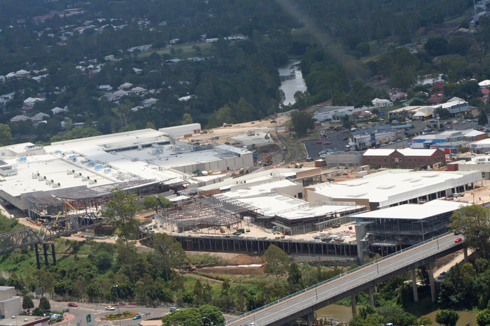 Aerial view of Riverlink Shopping Centre during construction, North Ipswich, 2007