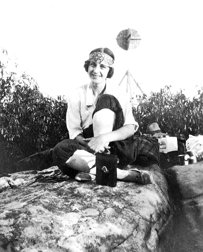 Emily Pedley, during a picnic at Spring Mountain, 1920s
