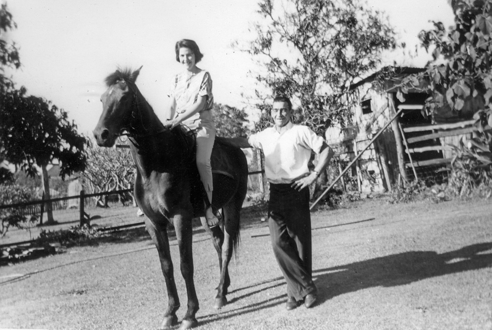 Girl on horse at Woodend, Ipswich, 1960s