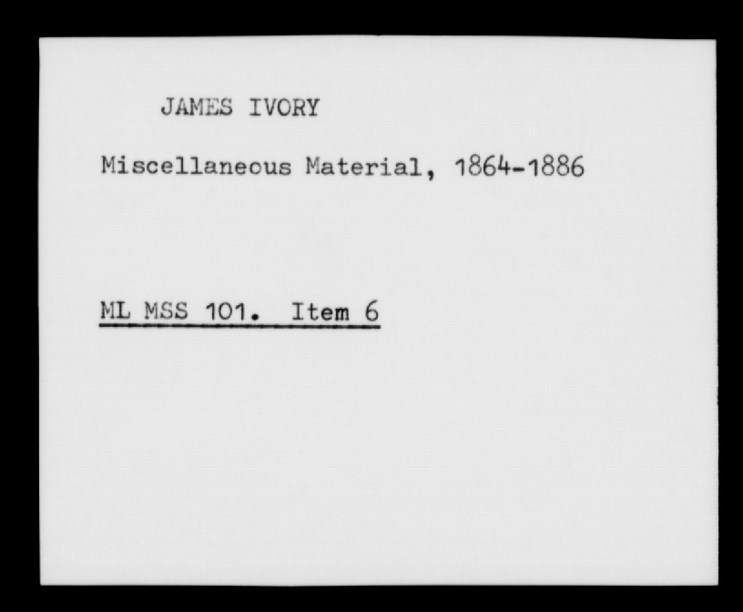 James Ivory - pdf of original Miscellaneous Material 1864 to 1886