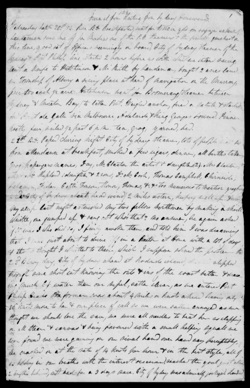 James Ivory - pdf of original diaries 20 September 1854 to 6 October 1856