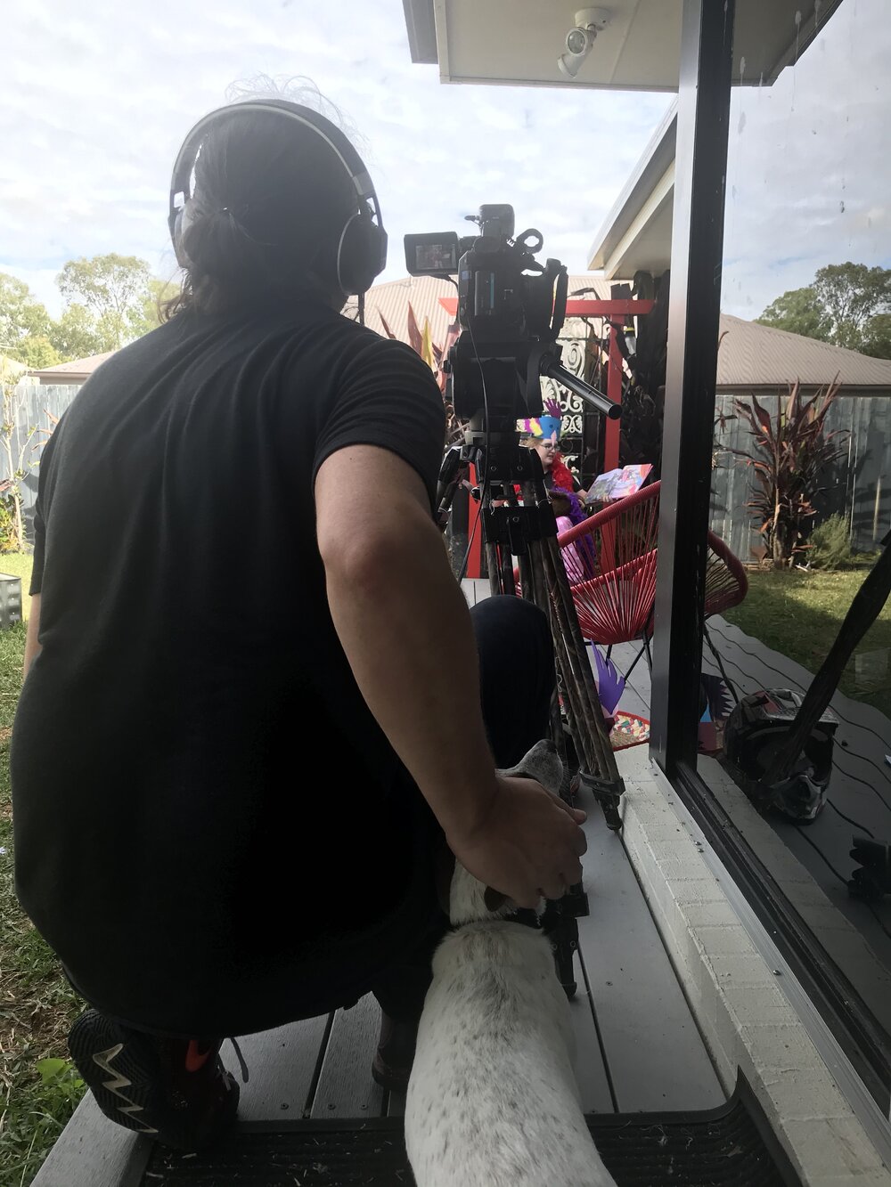 Ipswich Libraries staff filming story time during a Covid lockdown, Ipswich, 2020