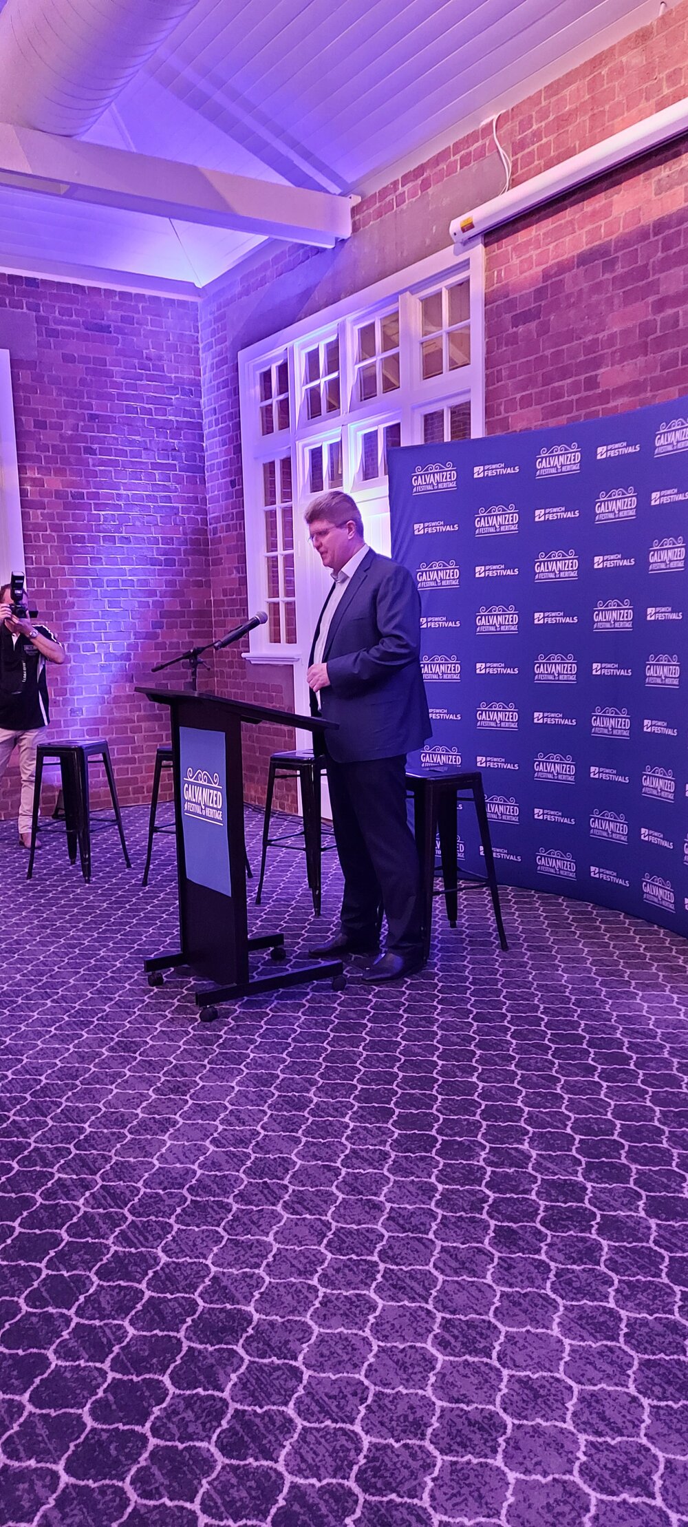 Official opening of 'Galvanized: A Festival of Heritage', held in the Lord Lamington Suite, Pump Yard, Limestone Street, Ipswich, 2022