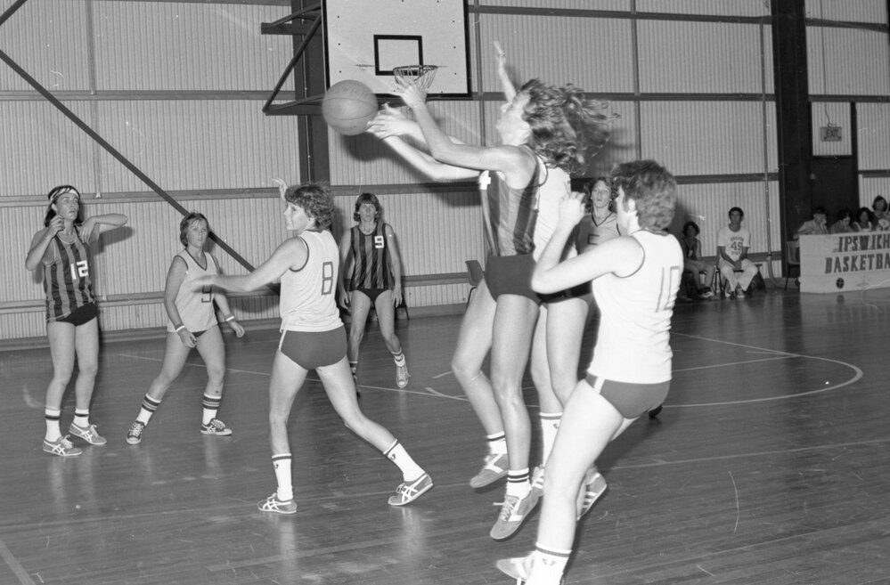 Thought to be Women's Basketball Match at Ipswich Basketball Courts, Bundamba, December 1977