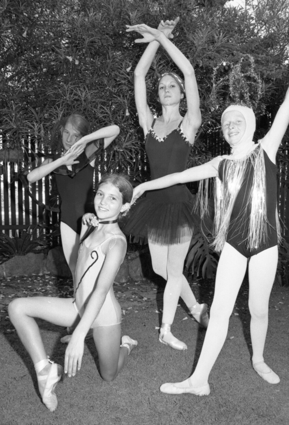 Group of Dancers Posing for Photo in Backyard, Ipswich, December 1977