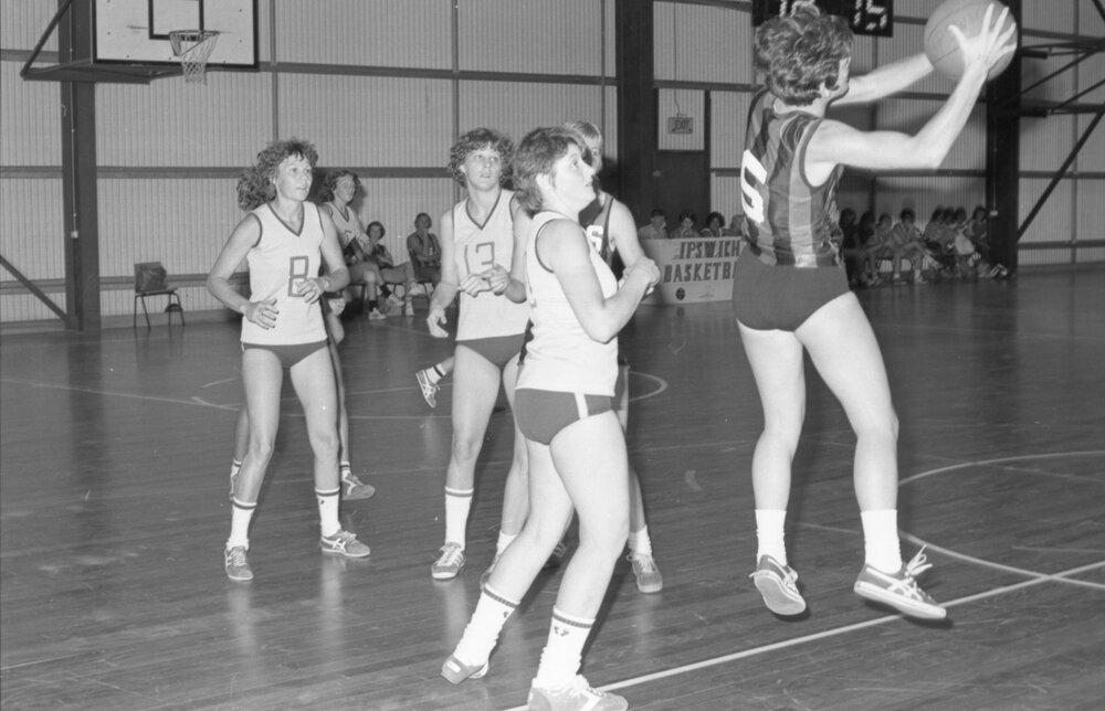 Thought to be Women's Basketball Match at Ipswich Basketball Courts, Bundamba, December 1977