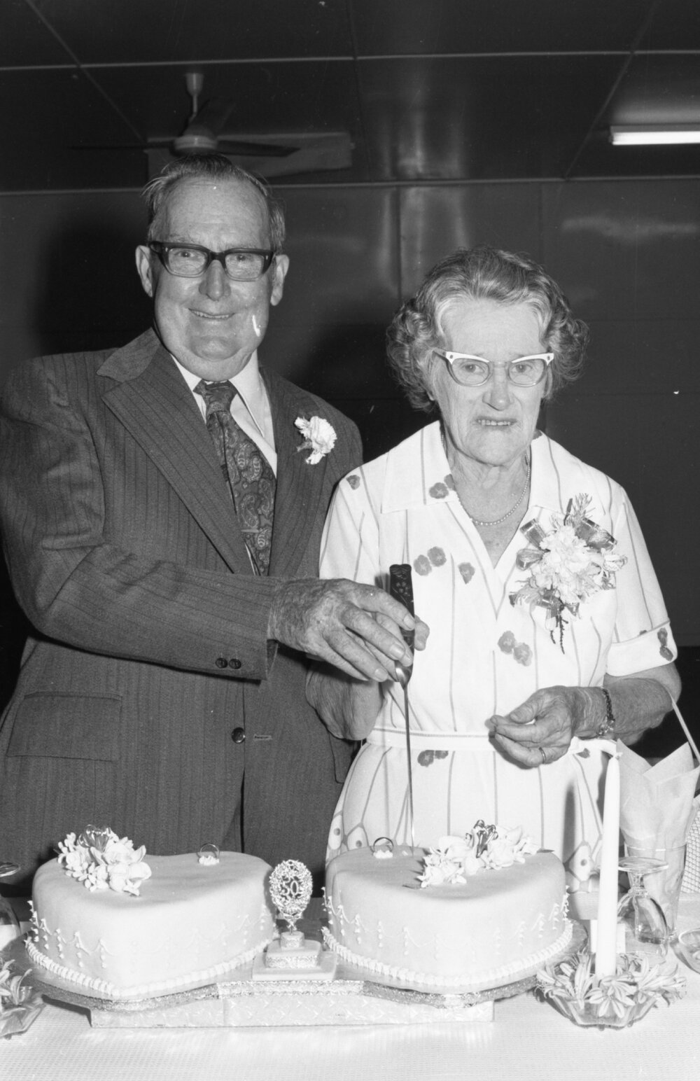 Henry George Bukley &amp; Marjorie Mary Fanton celebrating their 50th wedding anniversary, Ipswich, December 1977