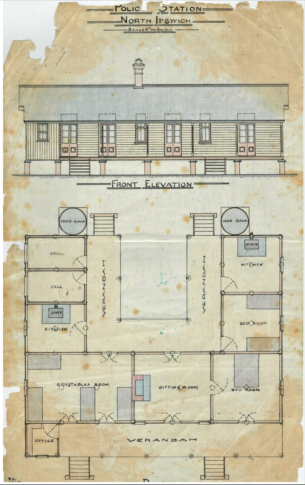 North Ipswich Police Station Plan 1886
