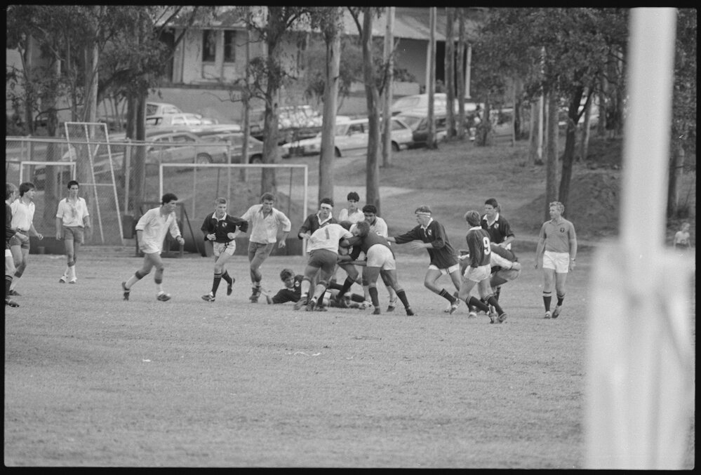 Thought to be a Rugby Union match at Ipswich Grammar School, Woodend, August 1985