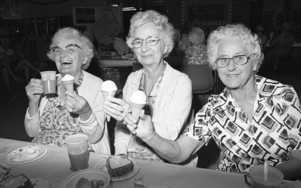 Christmas party at Big W, Booval Fair Shopping Centre, Booval, December 1977