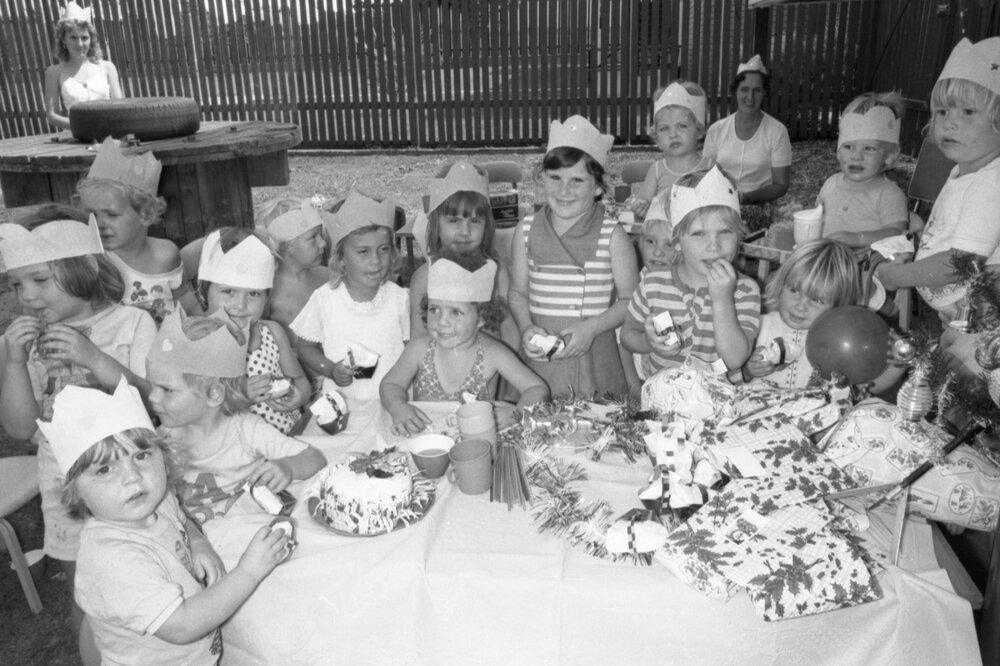 Christmas party at Riverview Childcare Centre, Riverview, December 1977