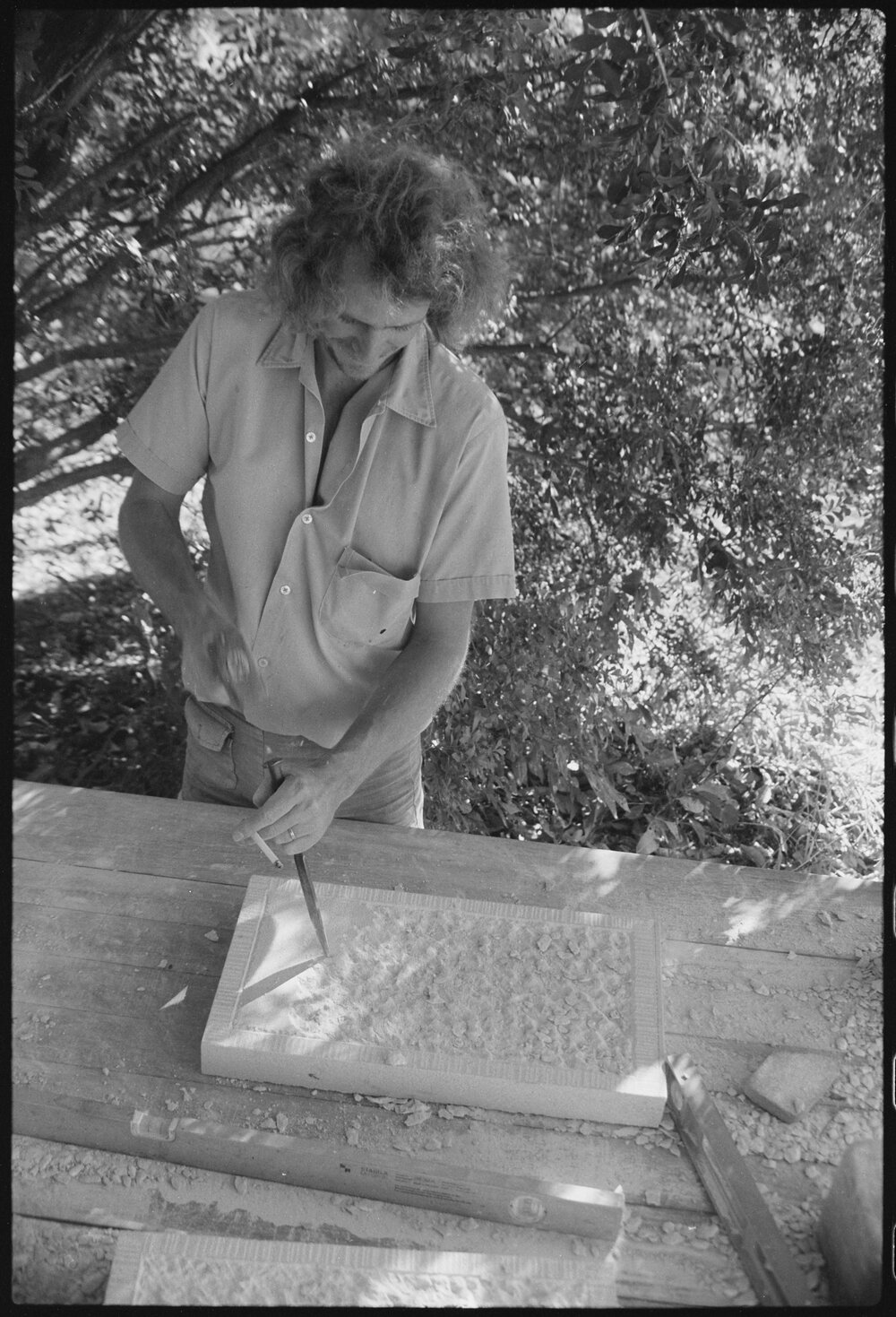 Unidentified stonemason, Ipswich, August 1985