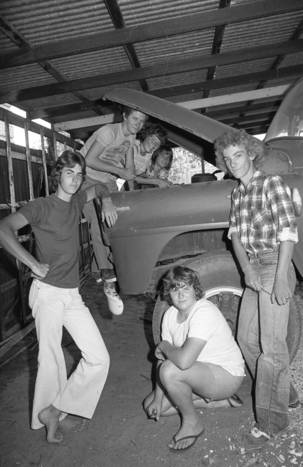 Young Unemployed People of Ipswich (Y.U.P.I.) at the Ipswich Showgrounds, Ipswich, December 1977
