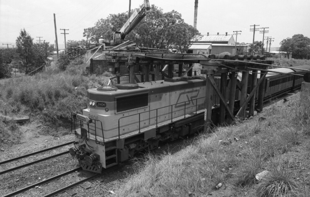 Bridge demolition on Cook Street, Ipswich, December 1977