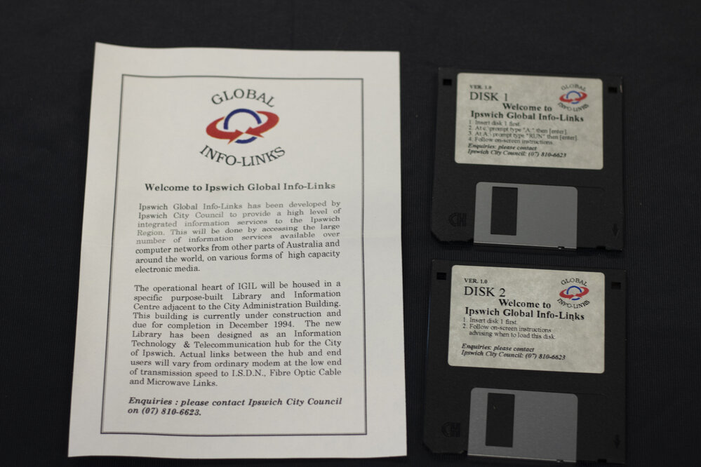 Ipswich Global Info-Links floppy disks, Ipswich, February 1998