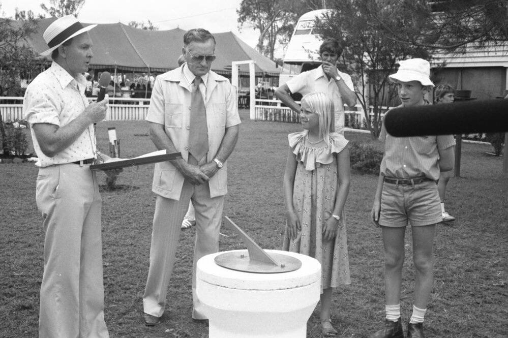 Sealing of the Grandchester State School centenary celebration time capsule, Grandchester, Ipswich, January 1978