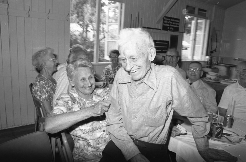Christmas party for pensioners, Ipswich, December 1977
