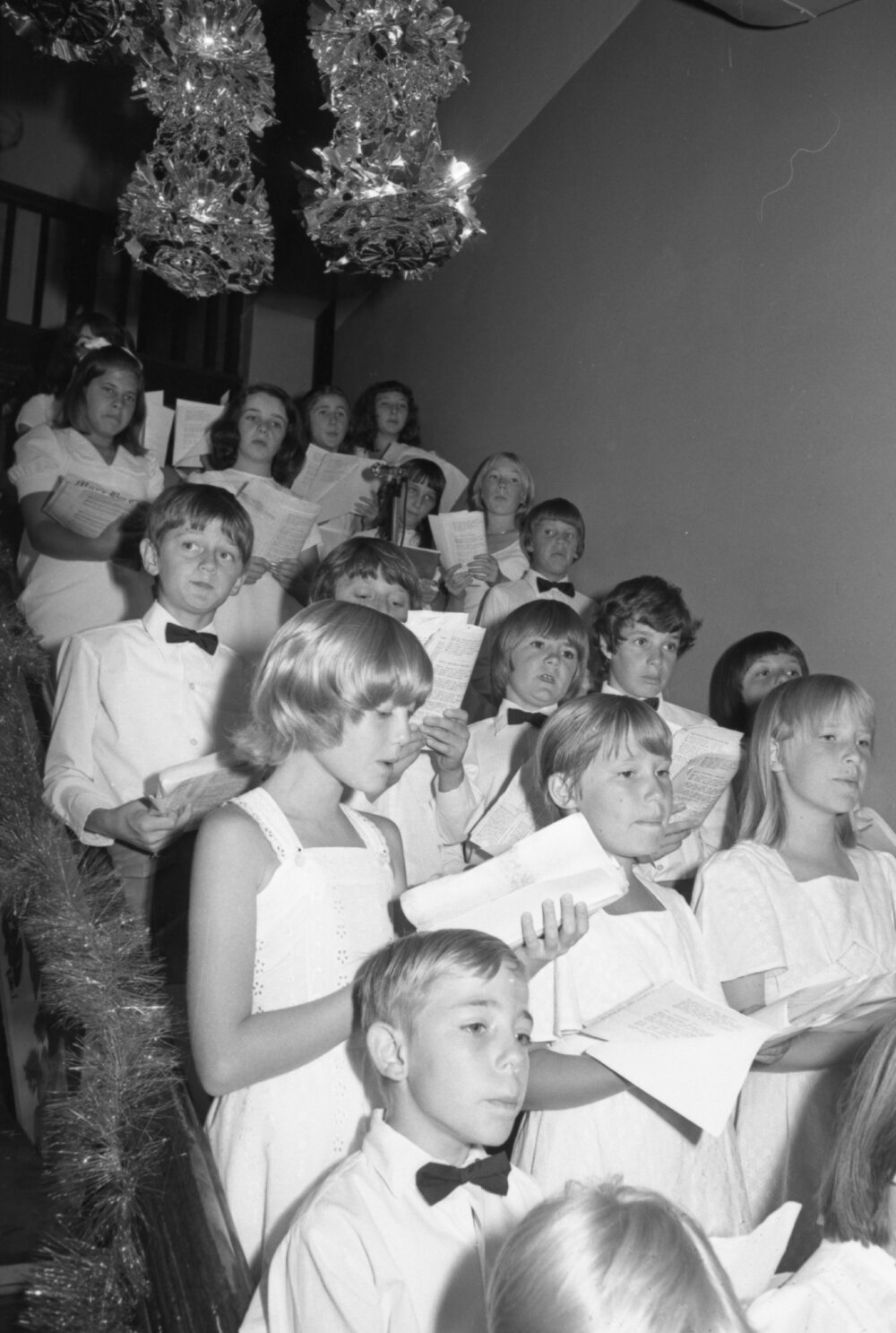 Christmas choir at Reids Department Store, Ipswich, December 1977