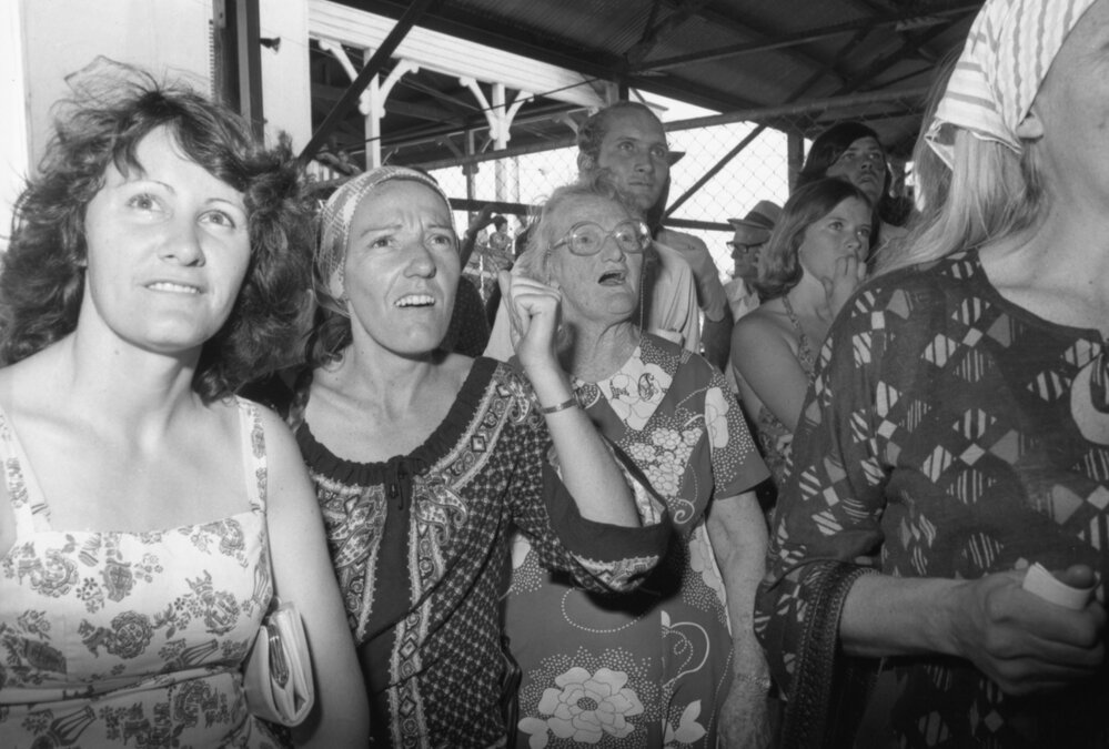 Bettors watching the Melbourne Cup, Ipswich, November 1977