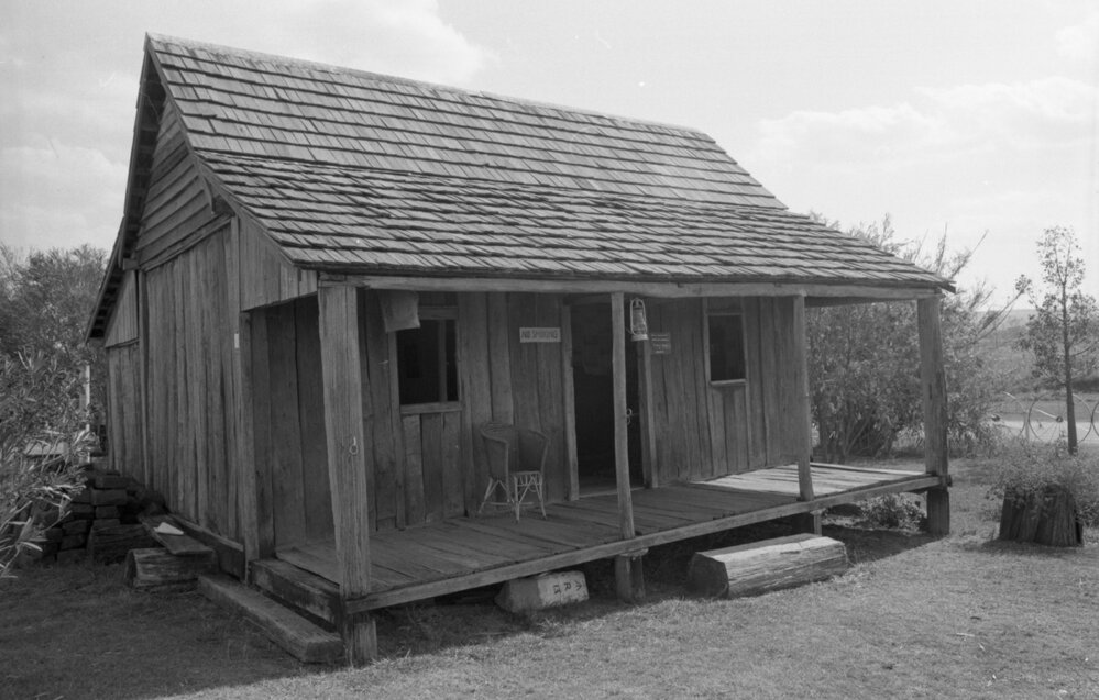 Des Jardin's cottage at Laidley Pioneer Village and Museum, Laidley, November 1977