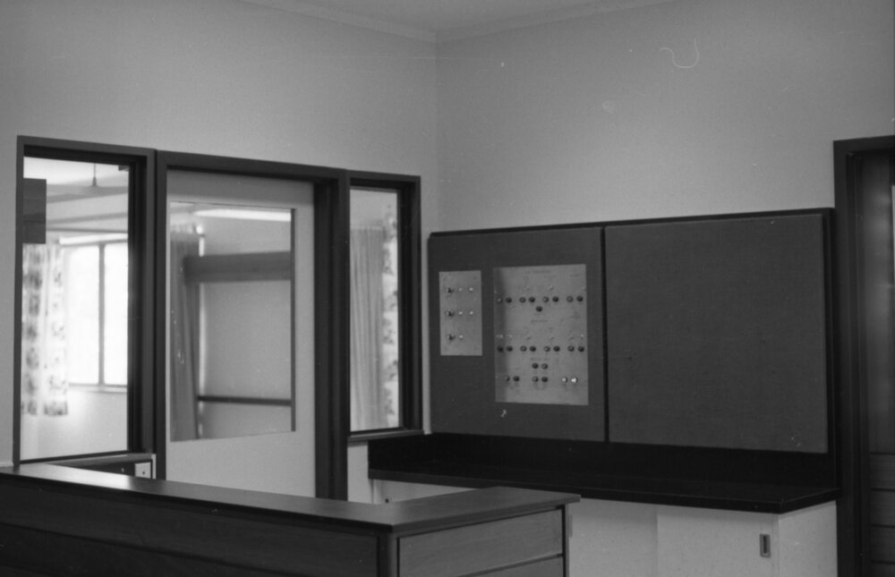 Inside of an unidentified building, Ipswich, November 1977