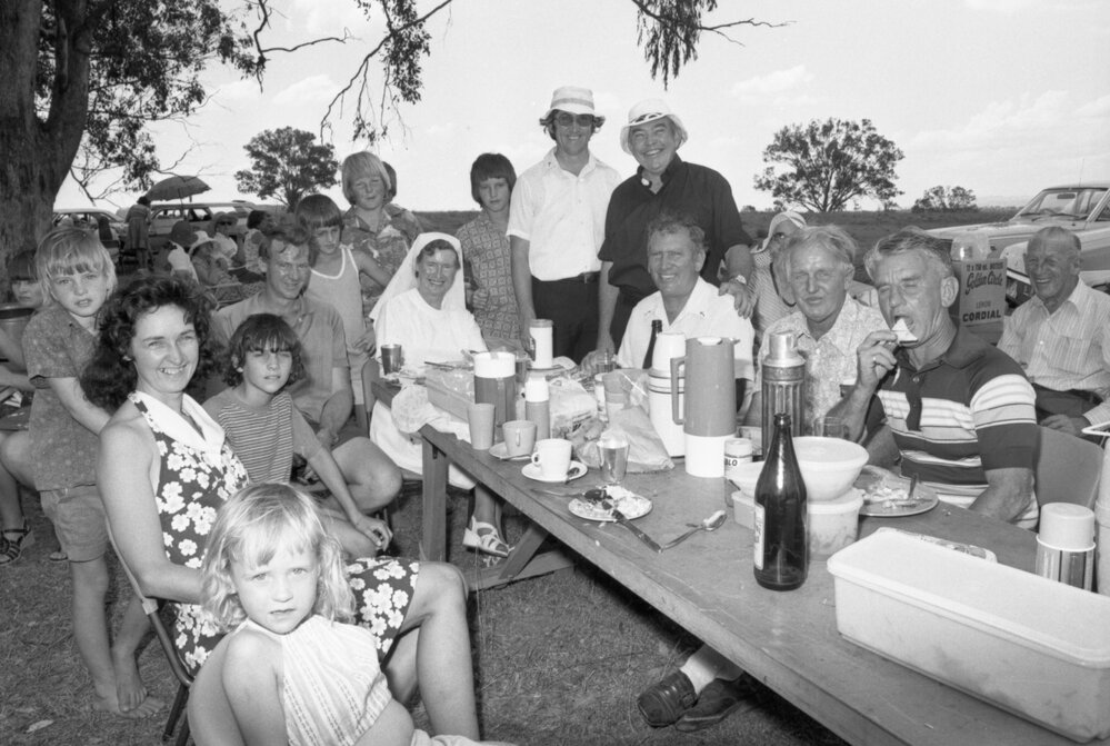 Members of an unidentified church on a picnic, Ipswich, November 1977