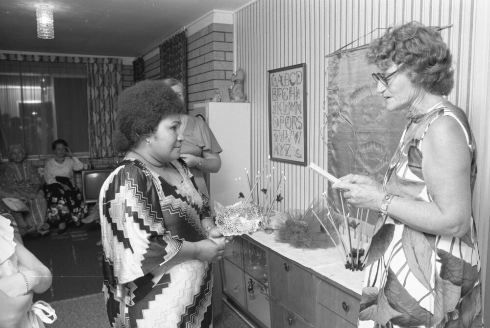 Unidentified people at an Epsilon Sigma Alpha meeting, Ipswich, Queensland, February 1978