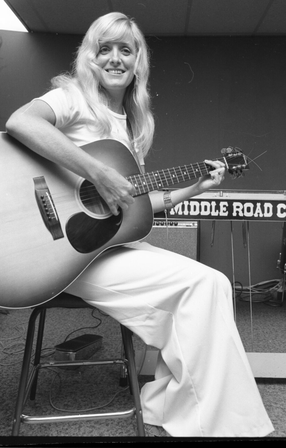 Unidentified female guitarist participant in the Country Music Talent Quest, Ipswich, February 1978