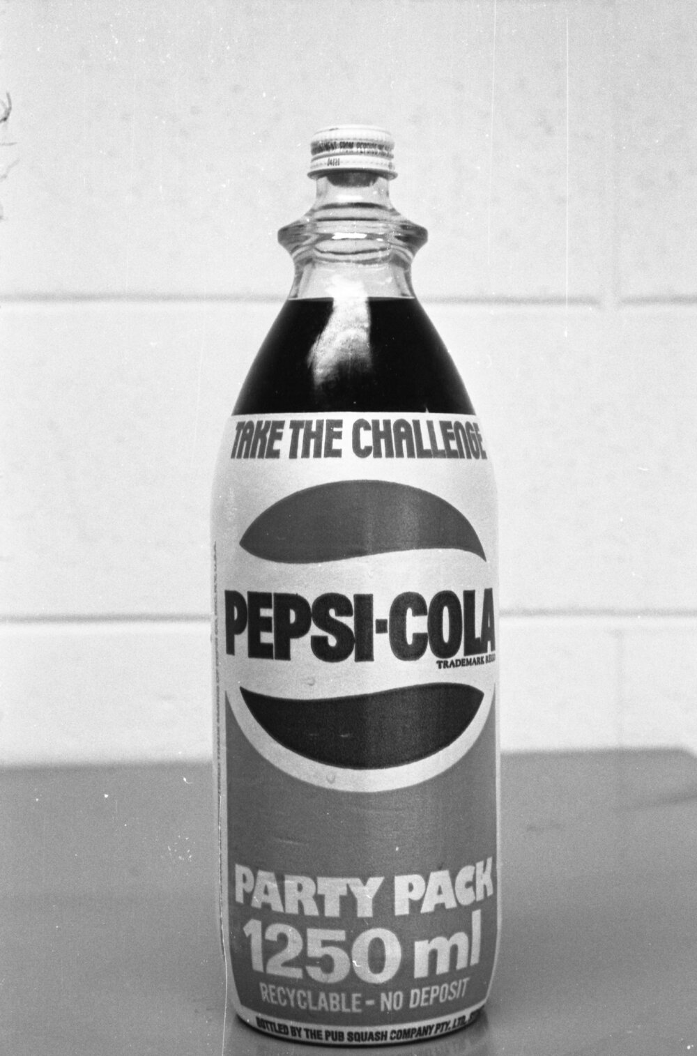 Pepsi bottle photographed by the Queensland Times for advertising, Ipswich, Queensland, February 1978