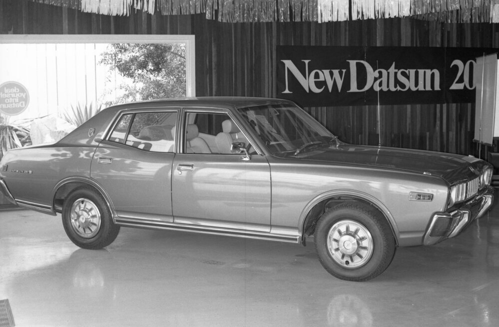 Datsun in the Armstrong Motors the Datsun Centre Showroom, Booval, Ipswich, 13th February 1978